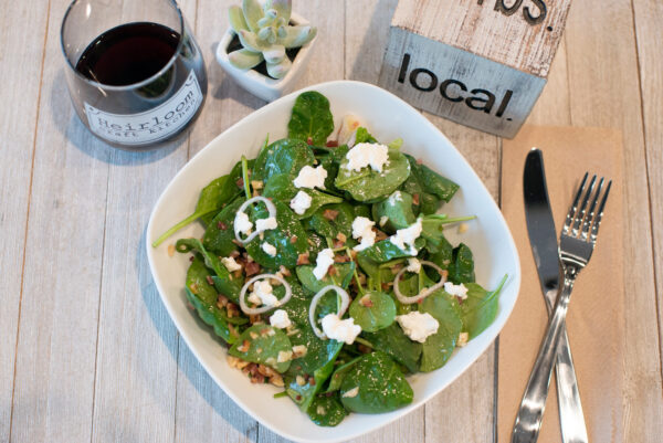 Chopped salad paired with regional vino