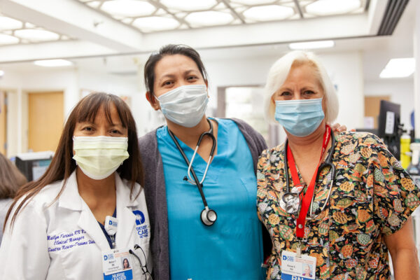 Clinical Manager Mailyn Farinas, RN, and nurses Sanela Rada, RN, and Renee Endres, RN