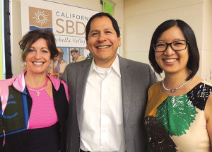 Ann Marie Palma, owner of Bikram Yoga Palm Desert; Chris Flores, MD; and Sonja Fung, ND of the Live Well Clinic discussed stress release techniques at CVSBDC’s free monthly Fireside Chat session