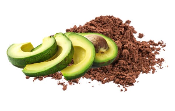 avocado and cocoa powder