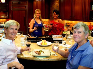 Lauren and Doris enjoy a Holistic, Happy & Healthy Cookery Class at Kitchen Kitchen in Indian Wells. (See recipe from Chef Dipika Patel and special  guest, Cindy Karls on page 30).