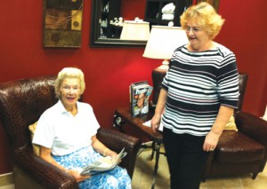 Mom at 95 with her caretaker and friend, Sandra